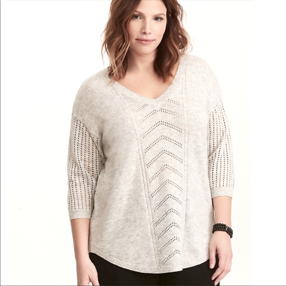 Torrid | Pointelle Tunic Grey Sweater | Size 1X